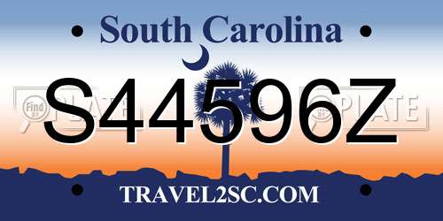 S44596Z South Carolina License Plate