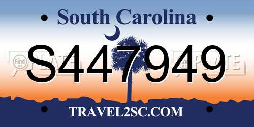S447949 South Carolina License Plate