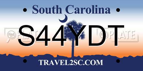 S44YDT South Carolina License Plate