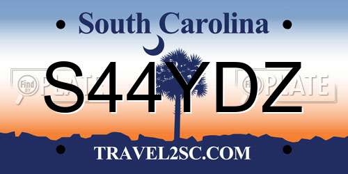 S44YDZ South Carolina License Plate