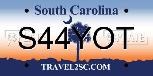 S44YOT South Carolina License Plate