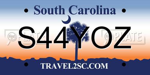 S44YOZ South Carolina License Plate