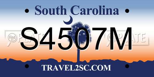 S4507M South Carolina License Plate