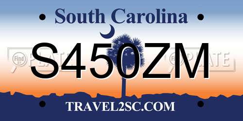 S450ZM South Carolina License Plate