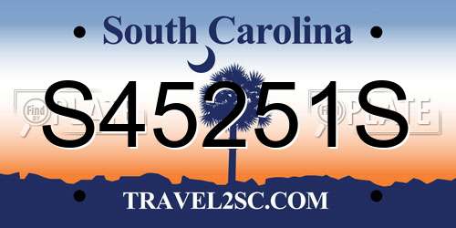 S45251S South Carolina License Plate