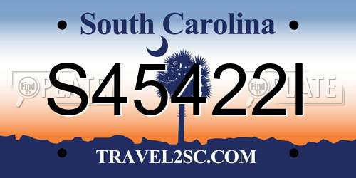 S45422I South Carolina License Plate