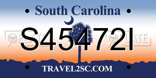 S45472I South Carolina License Plate