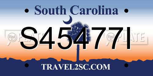 S45477I South Carolina License Plate