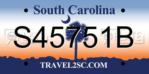 S45751B South Carolina License Plate