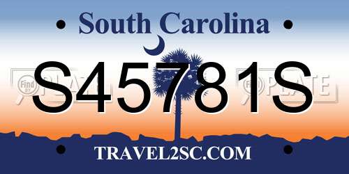 S45781S South Carolina License Plate