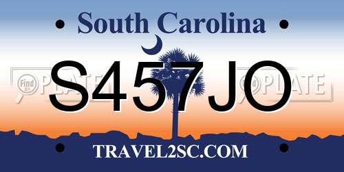 S457JO South Carolina License Plate