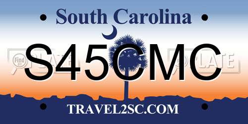 S45CMC South Carolina License Plate