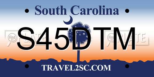 S45DTM South Carolina License Plate