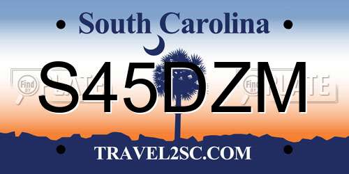 S45DZM South Carolina License Plate