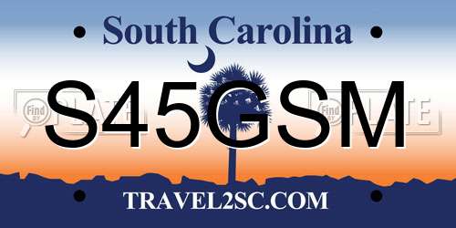 S45GSM South Carolina License Plate