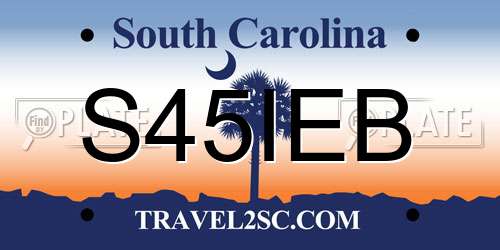 S45IEB South Carolina License Plate