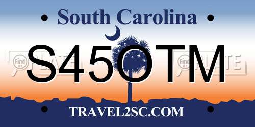 S45OTM South Carolina License Plate