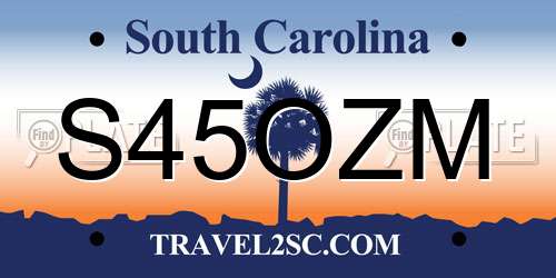 S45OZM South Carolina License Plate