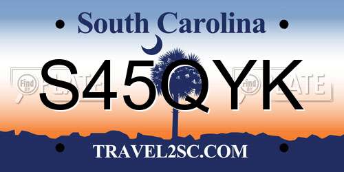S45QYK South Carolina License Plate