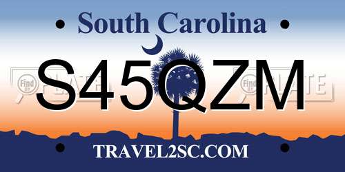 S45QZM South Carolina License Plate