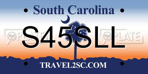 S45SLL South Carolina License Plate