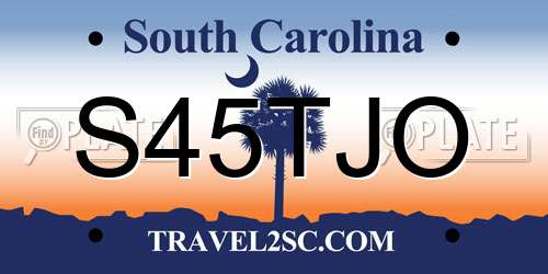 S45TJO South Carolina License Plate
