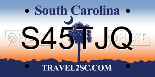 S45TJQ South Carolina License Plate