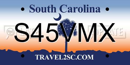 S45VMX South Carolina License Plate