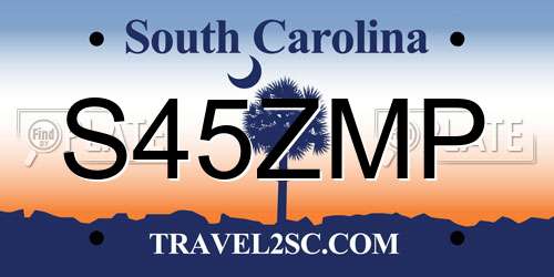 S45ZMP South Carolina License Plate