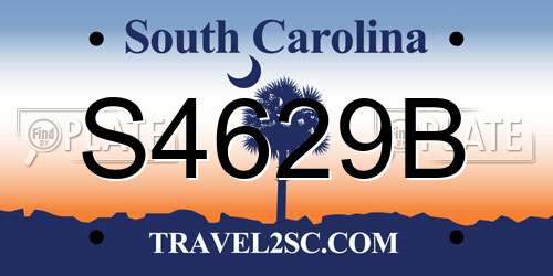 S4629B South Carolina License Plate