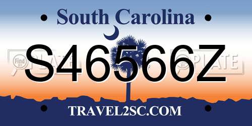 S46566Z South Carolina License Plate