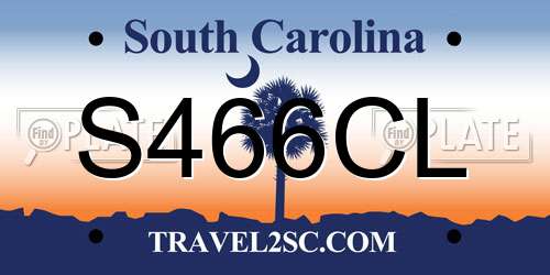 S466CL South Carolina License Plate