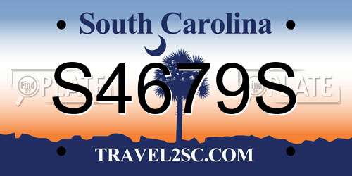 S4679S South Carolina License Plate