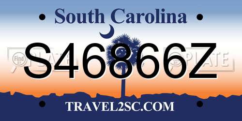 S46866Z South Carolina License Plate