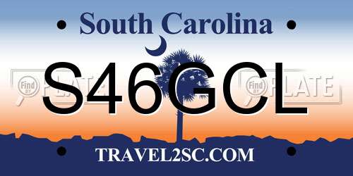 S46GCL South Carolina License Plate