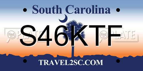 S46KTF South Carolina License Plate