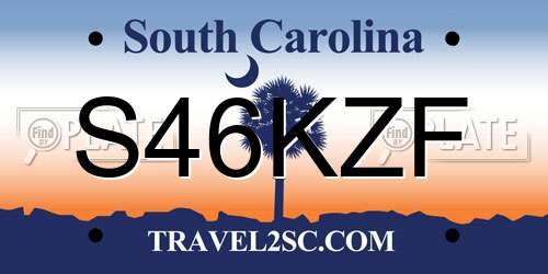 S46KZF South Carolina License Plate