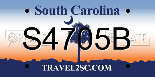 S4705B South Carolina License Plate