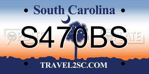 S470BS South Carolina License Plate