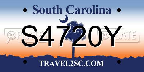 S4720Y South Carolina License Plate