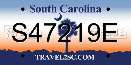 S47219E South Carolina License Plate