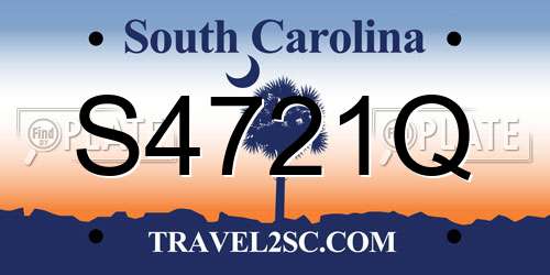 S4721Q South Carolina License Plate
