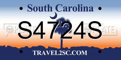 S4724S South Carolina License Plate