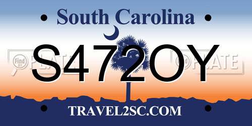 S472OY South Carolina License Plate
