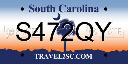 S472QY South Carolina License Plate