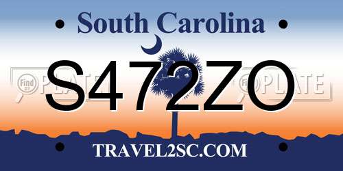 S472ZO South Carolina License Plate