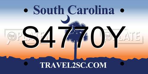 S4770Y South Carolina License Plate