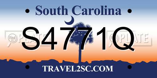 S4771Q South Carolina License Plate