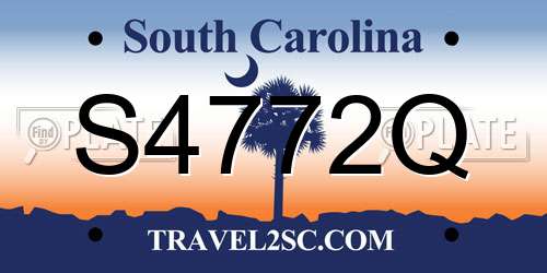 S4772Q South Carolina License Plate