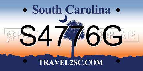 S4776G South Carolina License Plate
